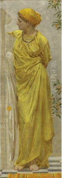 Standing Figure In Yellow And Orange: Study For Topaz - view 1
