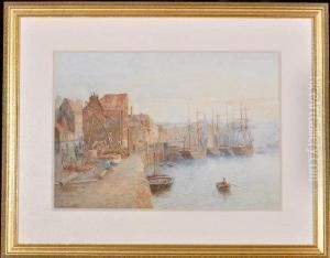 Sailing Ships In Sunderland Harbour by Anthony John Moore