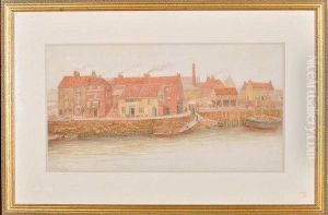 A Wearside Ferry With Buildings And A Factory Along The Quayside by Anthony John Moore
