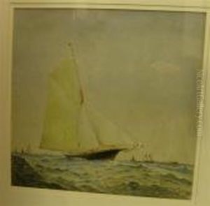 Sailing Ship In Full Sailsigned by Barlow Moore