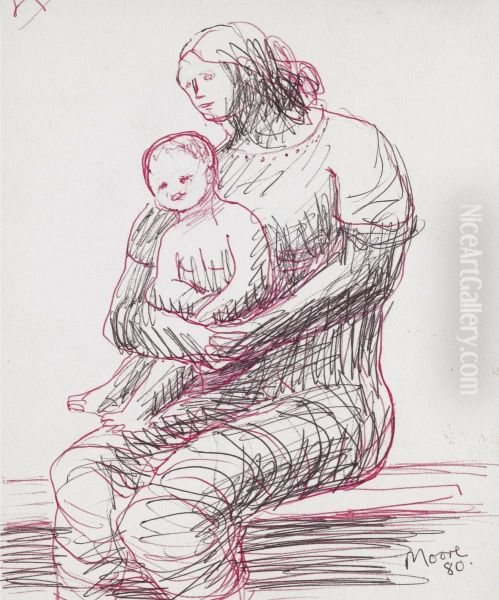 Mother And Child: Three Quarter To Left - Recto - view 1