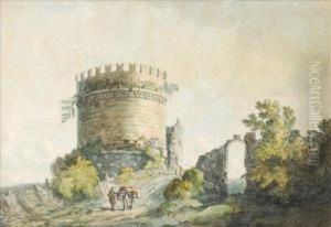Caop Debove Near Rome, The Sepulchre Of Cecilia Metella And The Gate Of Stsebastien On The Via Appia by Jacob Moore