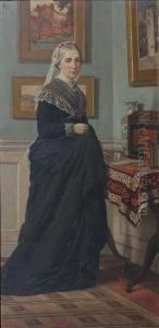 Portrait Of Mrs Simonds by John Collingham Moore