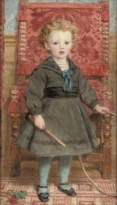 Portrait Of Arthur Hill, 6th Marquess Of Downshire (1871-1918), Full-length, With A Hoop And Stick, In Front Of A Jacobean Chair by John Collingham Moore