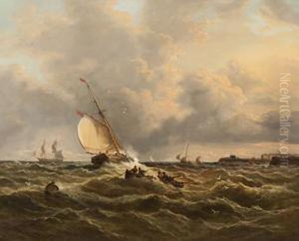 Shipping Off A Breakwater - view 1