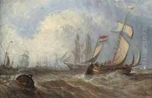 Entrance To The Texel, Holland by Thomas Cooper Moore