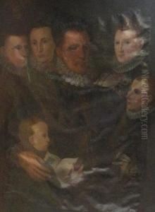 George, 7th Lord Seton, His Wife And Four Sons by Giacomo Antonio Moro