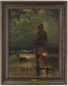 Fisherman Along The Shore by Edward Moran