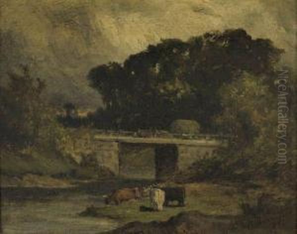 Untitled (landscape With Bridge And Cows) - view 1