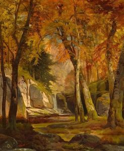 Waterfall Landscape, Pennsylvania by Thomas Moran