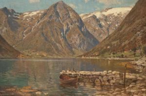 Sommerliche Fjordlandschaft by Walter Moras
