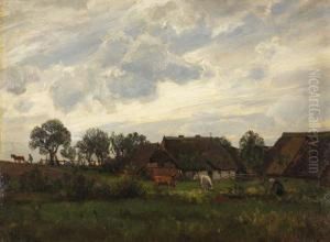 Mecklenburgische Landschaft Mit Bauerngehoft by Walter Moras