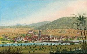 Ansicht Von Sackingen Mit Demfridolinsmunster