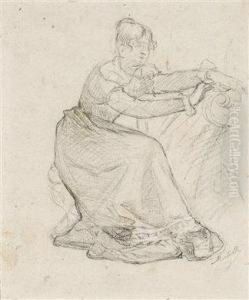 Study For The Painting "la Morte Di Goethe" by Angelo Morbelli