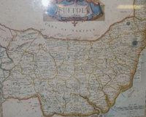 Hand Coloured Engraved Map Of Suffolk - view 1