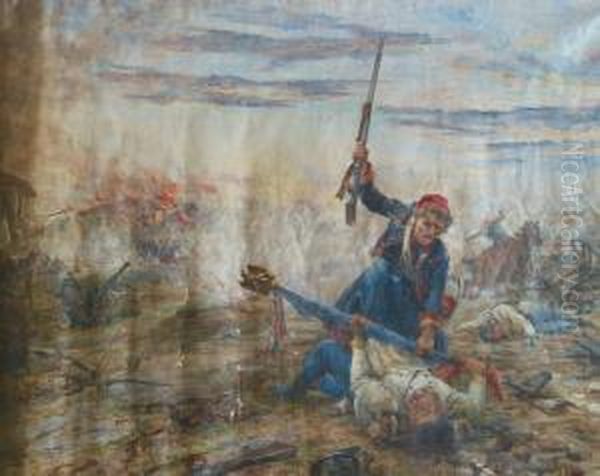 La Bataille De L'alma, Zouave Reprenant Le Drapeau De Son Regiment A L'ennemi - view 1