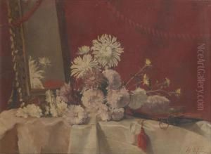 Reflexion De Fleurs Dans Un Miroir by Henri Moreau