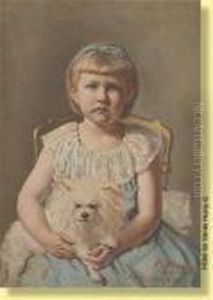 Jeune Fille Et Son Chien by Henri Moreau