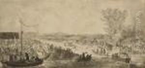 Chasse Au Cerf A Marly by Jean-Michel Moreau