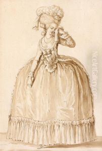 Elegante S'essuyant Les Yeux by Jean-Michel Moreau