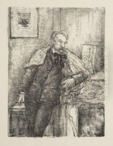 Portrait De Mallarme. by Luc Albert Moreau