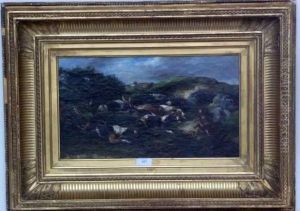 Meute De Chiens Poursuivant Un Renard by Nicolas Moreau