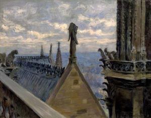 Vue De Paris Des Toits De Notre Dame by Etienne Moreau-Nelaton