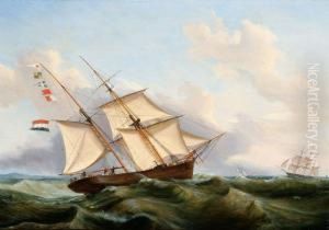 A View Of The Brig Pegasus, Built On The Rijkswerf In Rotterdam