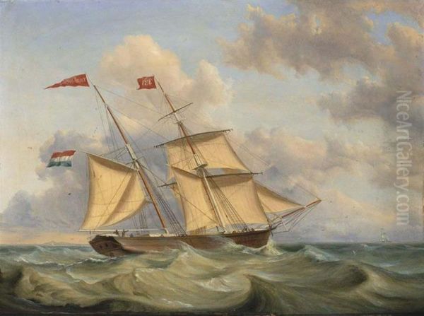 The Maria Johanna Off The Coast; The Theodora Josina At Full Sea (a Pair) - view 1