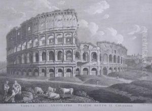 Veduta Dellanfiteatro Flavio Detto Il Colosseo. by Francois Morel