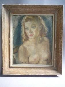 "buste De Jeune Femme" Huile Sur Panneau. Signe En Bas A Gauche. 39 X 31 Cm by Henriette Morel