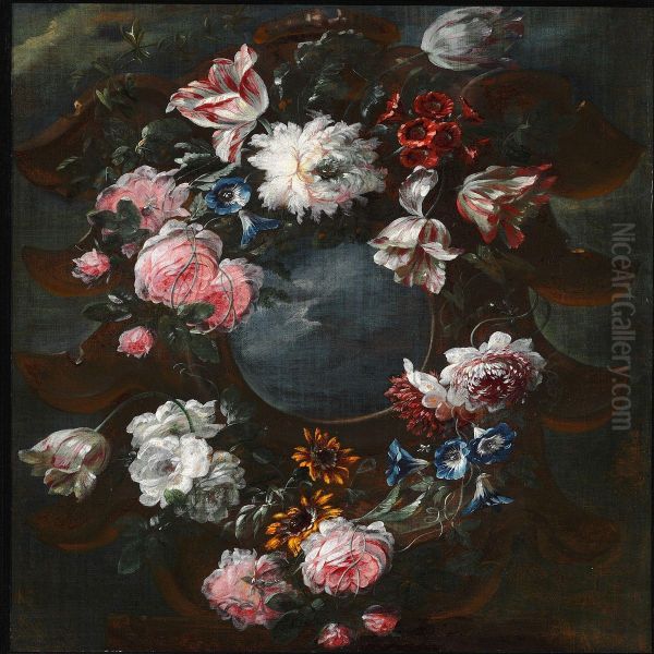 Flower Garland With Roses And Tulips - view 1