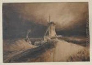 Moulins Pres D'auvers Sur Oise, by Antoine Leon Morel-Fatio