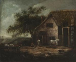 Working In The Stables by George Moreland