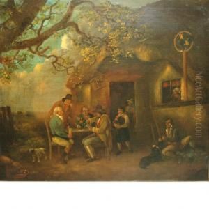A Game Of Cards Outside Acountry Inn