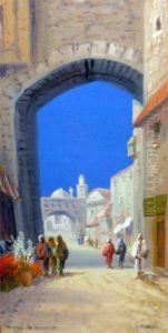 Street In Jerusalem by F. Morelli