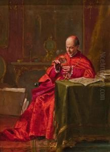Obispo En Un Interior by F. Morelli