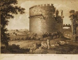 Roma, 1796. Veduta Del Sepolcro Di Cecilia Metella by F. Morelli