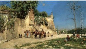 Bebiendo En La Fuente (drinking From The Fountain) by Jose Moreno Carbonero