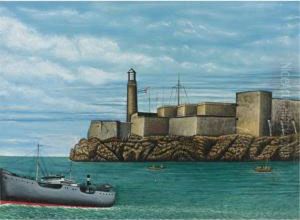 The Lighthouse, El Morro Harbor, Cuba by Rafael Moreno