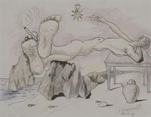 Hombre En La Playa by Jose Moreno Villa