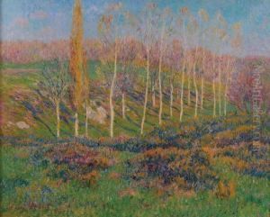 Les Peupliers En Avril, Bretagne by Henri Moret
