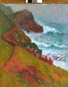 Falaises Par Grosse Mer by Henri Moret