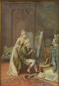 Artistand Woman In Studio.