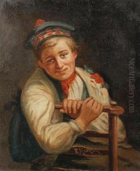 Portrait Of A Boy With A Flower - view 1