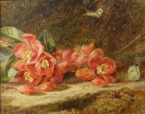 Dog Roses And Butterflies by Mary Vernon Morgan