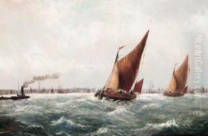 Barges On The Mersey Before Liverpool On A Blustery Day Barges On The Mersey Before Liverpool On A Blustery Day