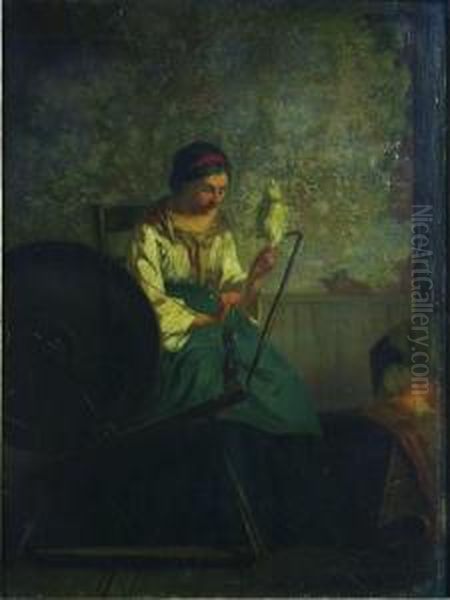 Woman Sewing - view 1