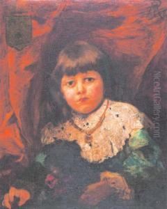 Bambina Con Cagnolino by Pietro Morgari