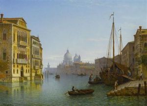 The Grand Canal With View Over Santa Maria Della Salute by Carl Morgenstern